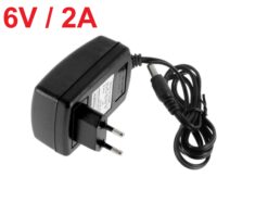 Zasilacz wtyczkowy sieciowy 6V / 2A  2,1/5,5 (CZARNY)