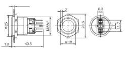 Alternative view of Przełącznik hermetyczny 250V 3A bistabilny 22 mm ( zielony )