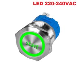 Włącznik hermetyczny "START" monostabilny 22 mm LED 220-240V