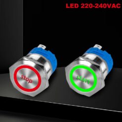 Włącznik hermetyczny START i STOP 250V 3A monostabilny 22 mm LED 230V