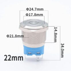 Włącznik hermetyczny START i STOP 250V 3A monostabilny 22 mm LED 230V - obrazek 2