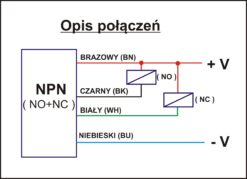 Czujnik Indukcyjny M18 NPN (NO+NC) Sn-8 gniazdo G12 - obrazek 3