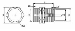 Alternative view of Czujnik Zbliżeniowy Indukcyjny M30 PNP (NO+NC) Sn-10