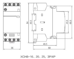 Stycznik Modułowy 3-FAZOWY 25A 4P 4NO cewka 230VAC - obrazek 2