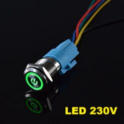 Przełącznik hermetyczny 250V 3A bistabilny 16 mm ( zielony)