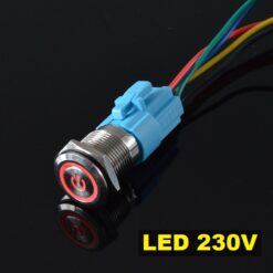 Przełącznik hermetyczny 250V 3A bistabilny 16 mm ( czerwony )