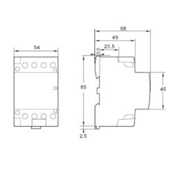 Stycznik Modułowy 3-FAZOWY 63A 4P 4NC cewka 230VAC - obrazek 2