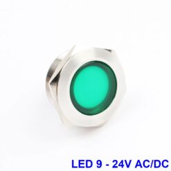 Lampka kontrolka LED METAL 9-24V (zielona) 22 mm