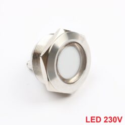 Lampka kontrolka LED METAL 230V (biała) 22 mm