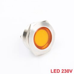 Lampka kontrolka LED METAL 230V (żółta) 22 mm