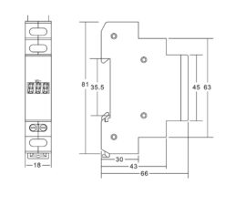 Alternative view of Woltomierz Modułowy miernik napięcia 1F ( TX-1R )