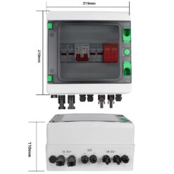 Rozdzielnica PV 2 Stringi Fotowoltaika 600V DC / 15A / 40kA / IP65 ( 2 IN / 1 OUT ) - obrazek 3