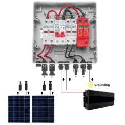 Rozdzielnica PV 2 Stringi Fotowoltaika 600V DC / 15A / 40kA / IP65 ( 2 IN / 1 OUT ) - obrazek 8