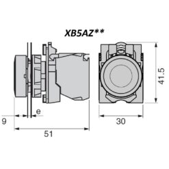 Alternative view of Przycisk sterowniczy XB5AZ11 Bistabilny ( ON/OFF ) czarny