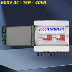 Rozdzielnica PV 2 Stringi Fotowoltaika 600V DC / 15A / 40kA ( 2 IN / 2 OUT )