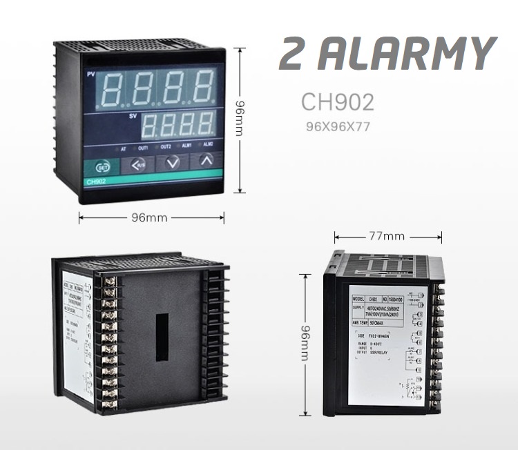 Regulator temperatury PID CH902 (96x96mm) 2 ALARMY