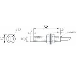 Alternative view of Czujnik Zbliżeniowy Indukcyjny M12 (NO) Sn-4 ( 2-przewodowy ) 10-30VDC