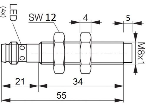 Czujnik Zbliżeniowy Indukcyjny M8 (NO) Sn-2 ( 2-przewodowy ) 10-30VDC - obrazek 3