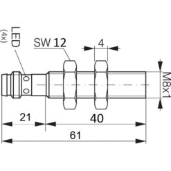 Alternative view of Czujnik Zbliżeniowy Indukcyjny M8 (NC) Sn-1 ( 2-przewodowy ) 10-30VDC