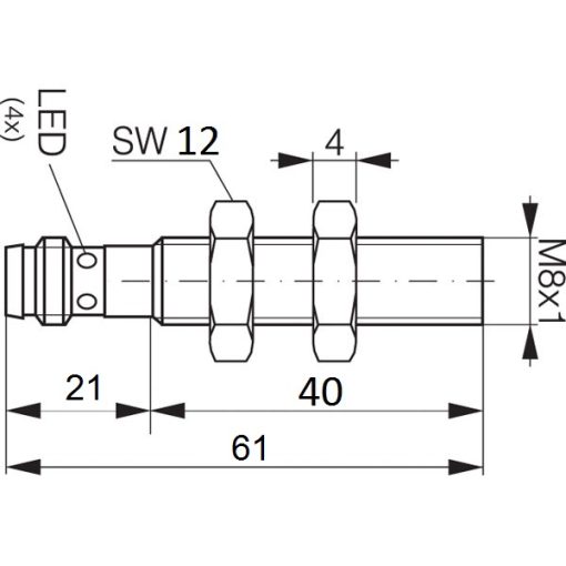 Czujnik Zbliżeniowy Indukcyjny M8 (NO) Sn-1 ( 2-przewodowy ) 10-30VDC - obrazek 3