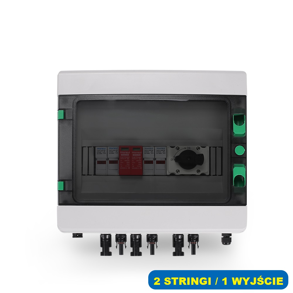 Rozdzielnica PV 2 Stringi 600V DC / 15A / 40kA / IP65 ( 2 IN / 1 OUT ) - obrazek 3