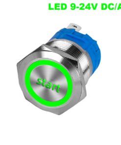 Włącznik hermetyczny "START" monostabilny 22 mm LED 9-24V