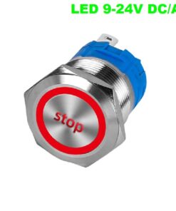 Włącznik hermetyczny "STOP" monostabilny 22 mm LED 9-24V