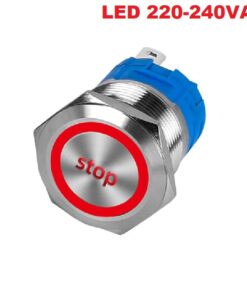 Włącznik hermetyczny "STOP" monostabilny 22 mm LED 220-240V