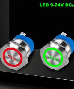Włącznik hermetyczny START i STOP 250V 3A monostabilny 22 mm LED 9-24V