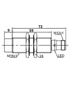 Alternative view of Czujnik Zbliżeniowy Pojemnościowy M18 NPN (NO+NC) Sn-8 gniazdo M12