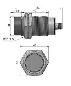 Alternative view of Czujnik Zbliżeniowy Pojemnościowy M30 NPN (NC) Sn-15 gniazdo M12