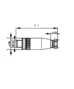 Alternative view of Złącze proste Czujnik indukcyjny / pojemnościowy M12 / 4-PIN ( męskie )