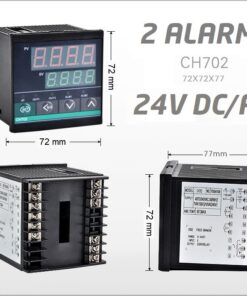 Regulator temperatury PID CH702 / 2 alarmy ( 24V DC/AC )