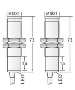 Alternative view of Czujnik optyczny M18 NPN (NO) Sn-5metrów bariera (TSP18-5M-N1)